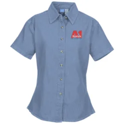 Utility Short Sleeve Denim Shirt - Ladies'