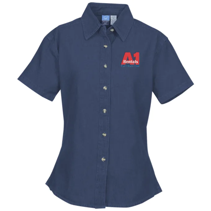 Utility Short Sleeve Denim Shirt - Ladies'