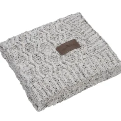 Vanilla Heather Cable Knit Chenille Throw - 24 hr