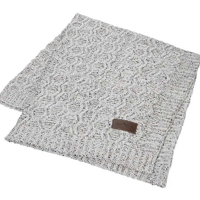 Vanilla Heather Cable Knit Chenille Throw