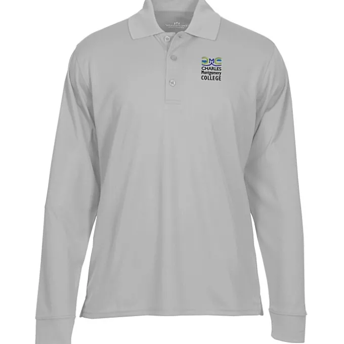Vansport Omega Solid Mesh LS Tech Polo - Men's