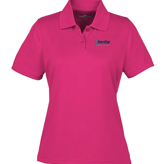 Vansport Omega Solid Mesh Tech Polo - Ladies' - Embroidered