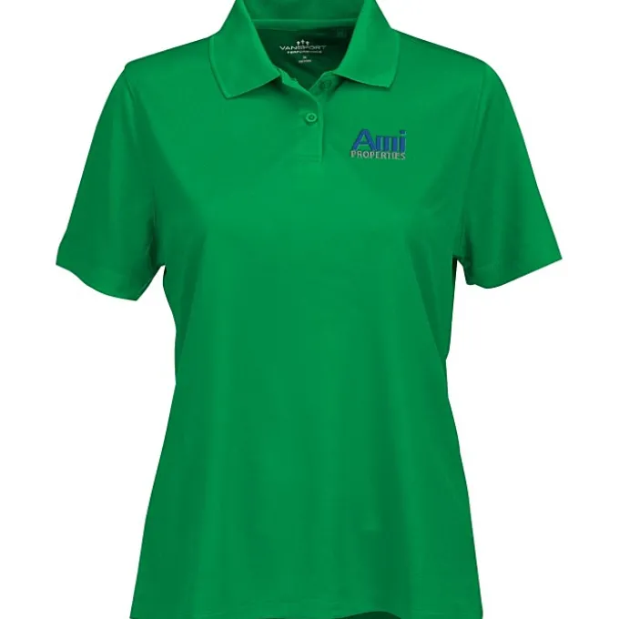 Vansport Omega Solid Mesh Tech Polo - Ladies' - Embroidered - 24 hr