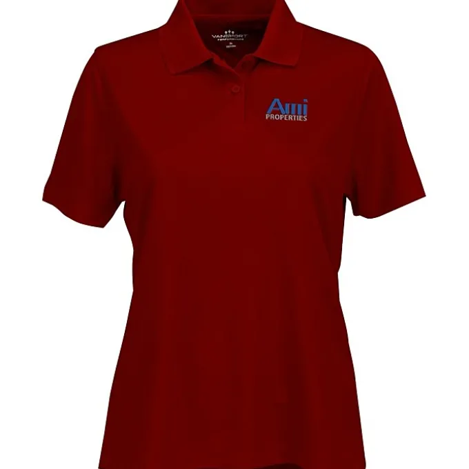Vansport Omega Solid Mesh Tech Polo - Ladies' - Embroidered - 24 hr