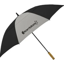 Vented Golf Umbrella with Wooden Handle - 58-inch Arc