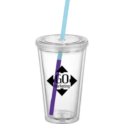 Victory Tumbler with Mood Straw - 16 oz.