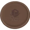 Vintage Round Bonded Leather Coaster