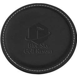 Vintage Round Bonded Leather Coaster