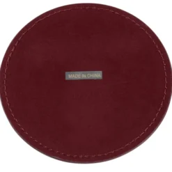 Vintage Round Bonded Leather Coaster