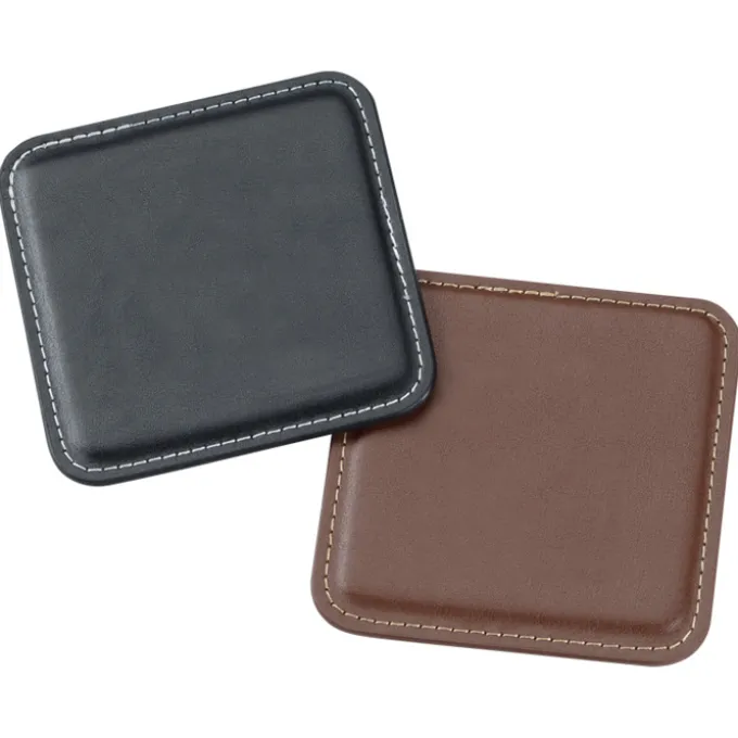 Vintage Square Bonded Leather Coaster