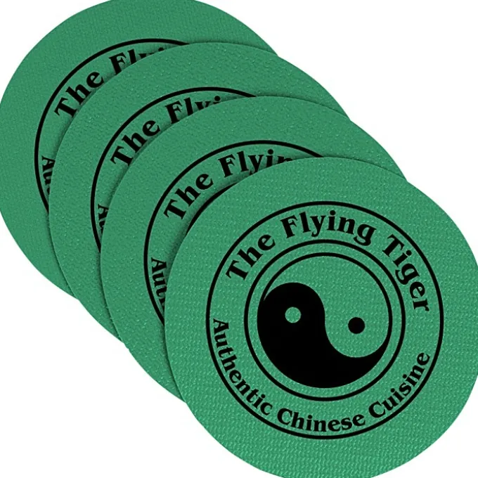 Vinyl Coasters - Set of Four - 4 inches Circle