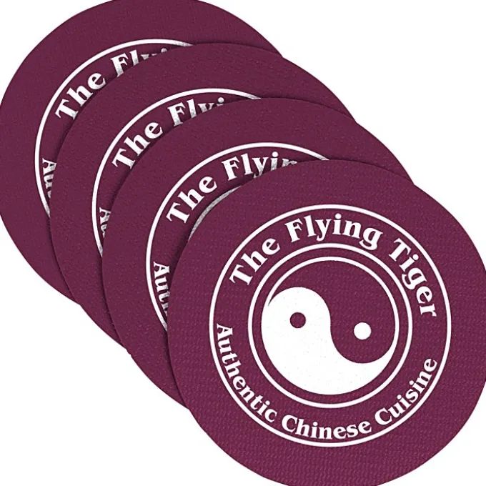Vinyl Coasters - Set of Four - 4 inches Circle