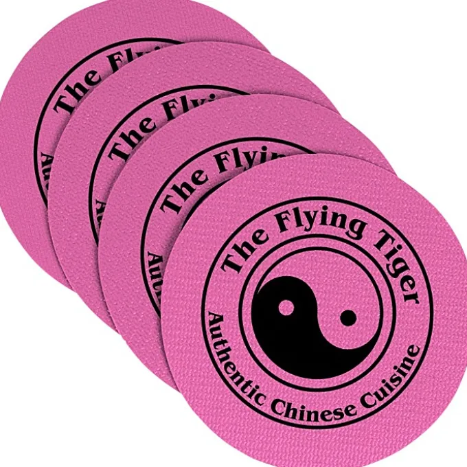 Vinyl Coasters - Set of Four - 4 inches Circle