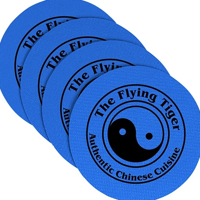 Vinyl Coasters - Set of Four - 4 inches Circle