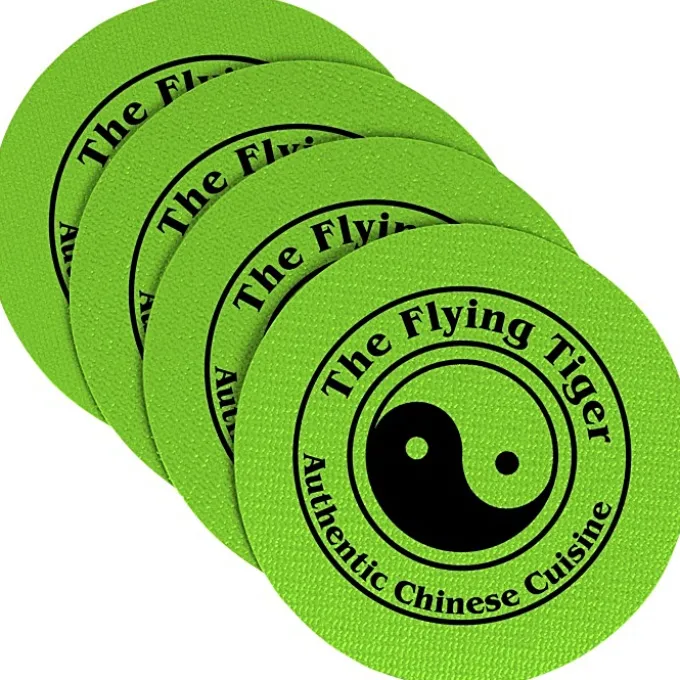 Vinyl Coasters - Set of Four - 4 inches Circle