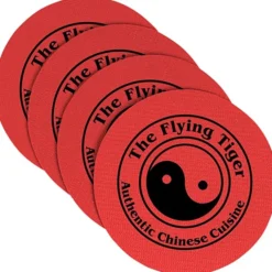 Vinyl Coasters - Set of Four - 4 inches Circle
