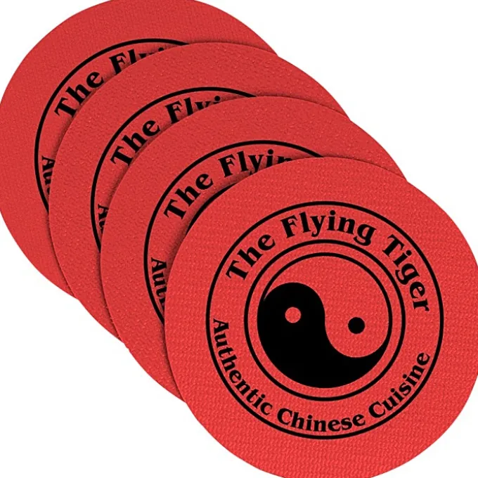 Vinyl Coasters - Set of Four - 4 inches Circle