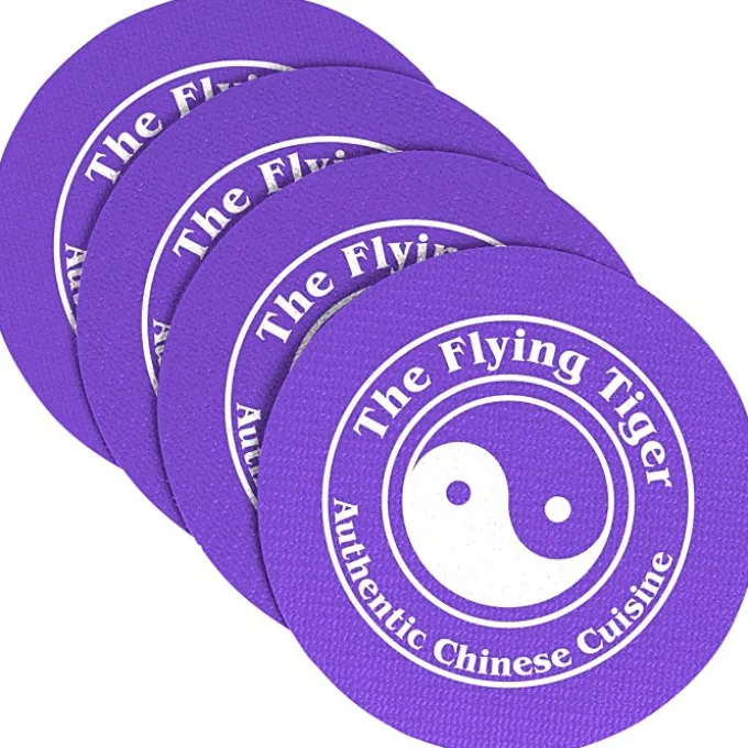 Vinyl Coasters - Set of Four - 4 inches Circle