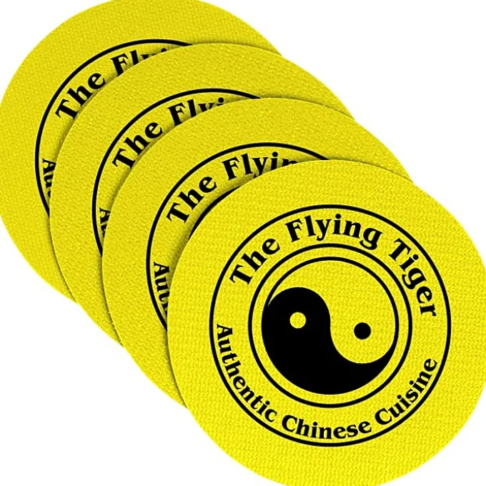 Vinyl Coasters - Set of Four - 4 inches Circle