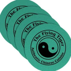 Vinyl Coasters - Set of Four - 4 inches Circle