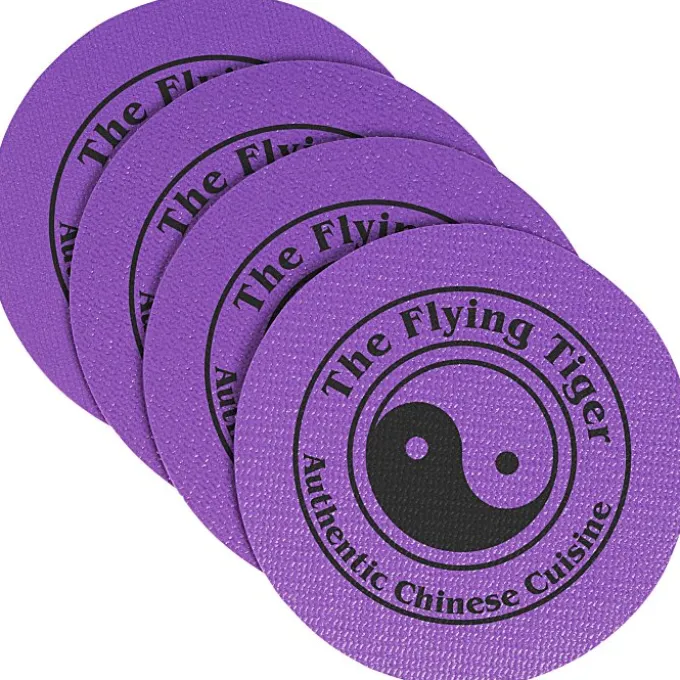 Vinyl Coasters - Set of Four - 4 inches Circle