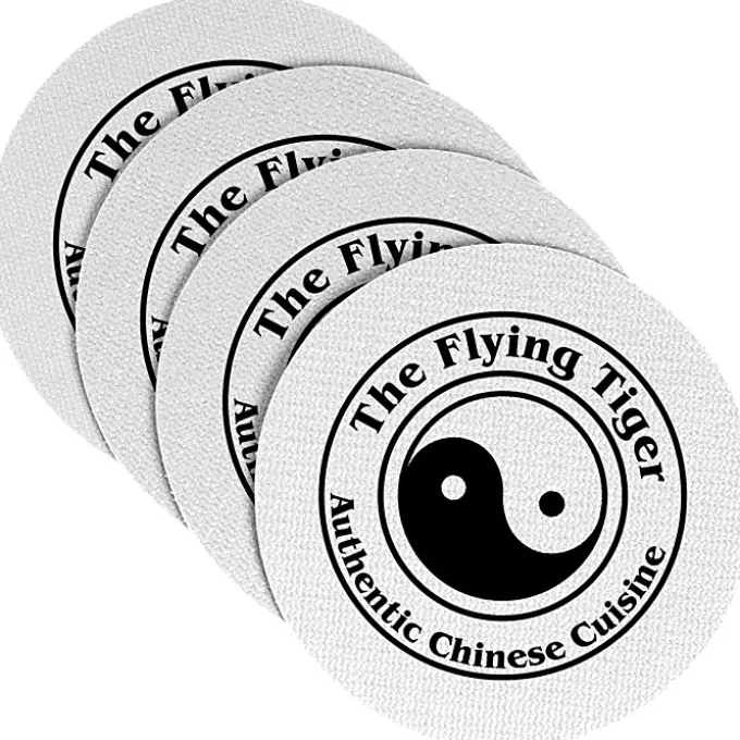 Vinyl Coasters - Set of Four - 4 inches Circle