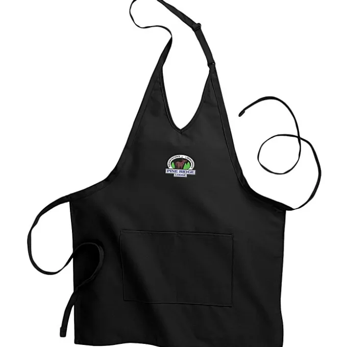 V-Neck Bib Apron with Two Pockets - 24 hr