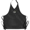 V-Neck Bib Apron with Two Pockets - Pinstripe
