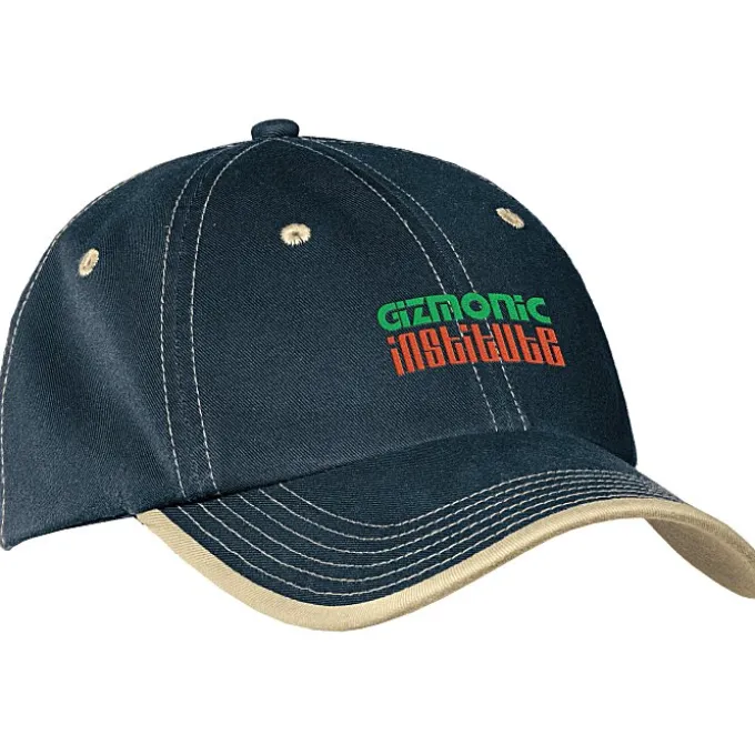Washed Contrast Stitch Cap