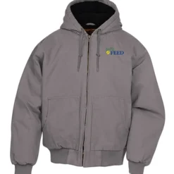 Washed Cotton Duck Insulated Hooded Jacket