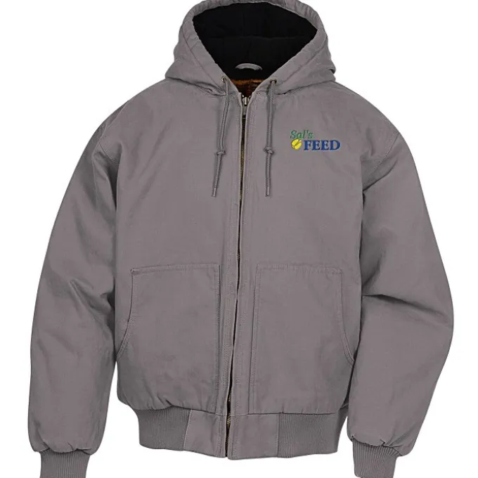 Washed Cotton Duck Insulated Hooded Jacket