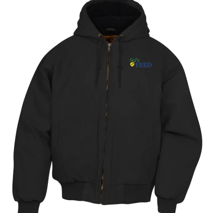 Washed Cotton Duck Insulated Hooded Jacket