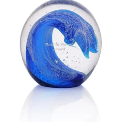 Wave Art Glass Paperweight