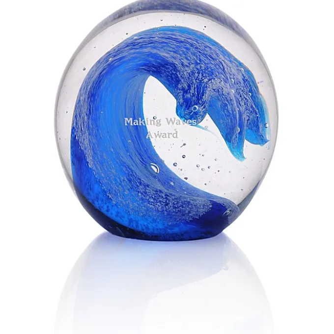 Wave Art Glass Paperweight