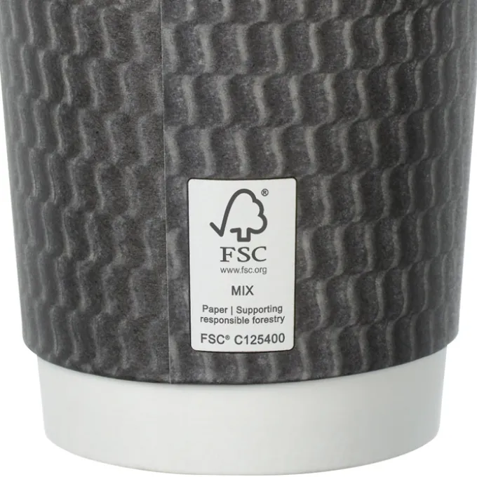 Waves Full Color Insulated Paper Cup with Lid - 16 oz.