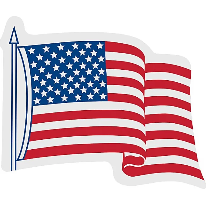 Waving Flag Sticker - Adhesive on Back