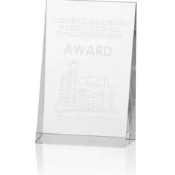 Wedge Crystal Award - 6 inches