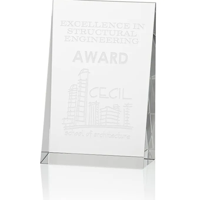 Wedge Crystal Award - 6 inches