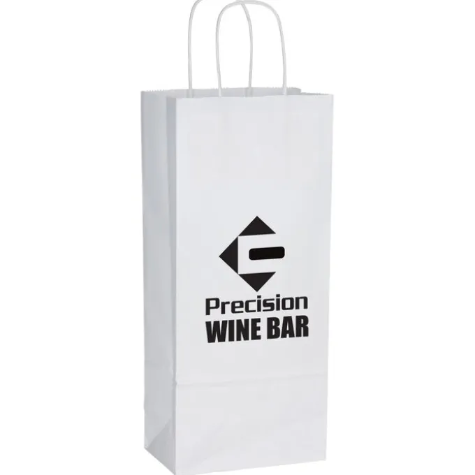 White Kraft Shopping Bag - 13 inches x 5 1/2 inches