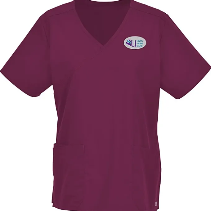 Wink Mechanical Stretch Mock Wrap Top - Ladies'