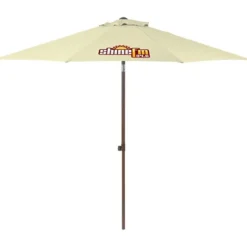 Wood Look Tilting Market Umbrella - 9 foot Arc