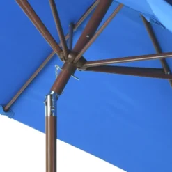 Wood Look Tilting Market Umbrella - 9 foot Arc