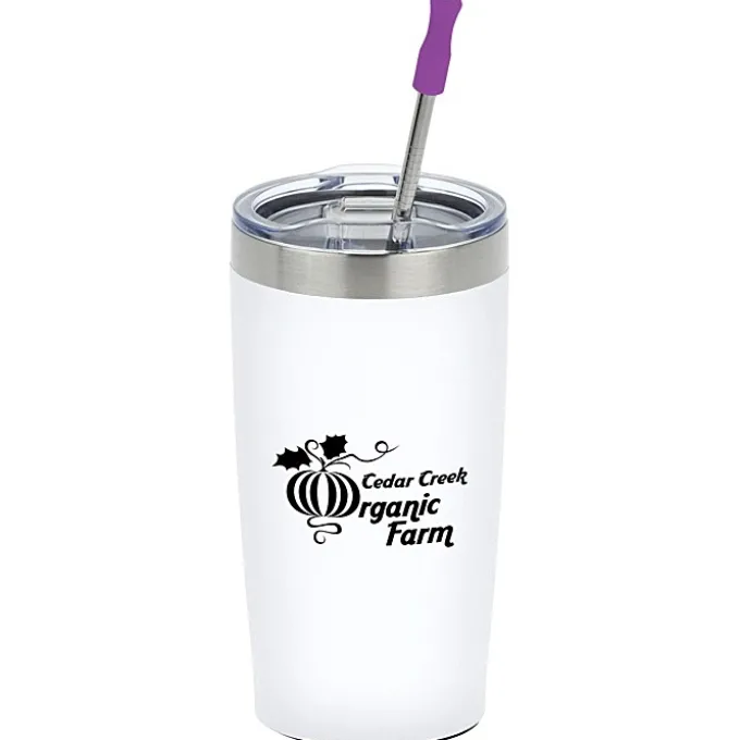 Yowie Vacuum Tumbler with Stainless Straw Set - 18 oz - Powder Coat