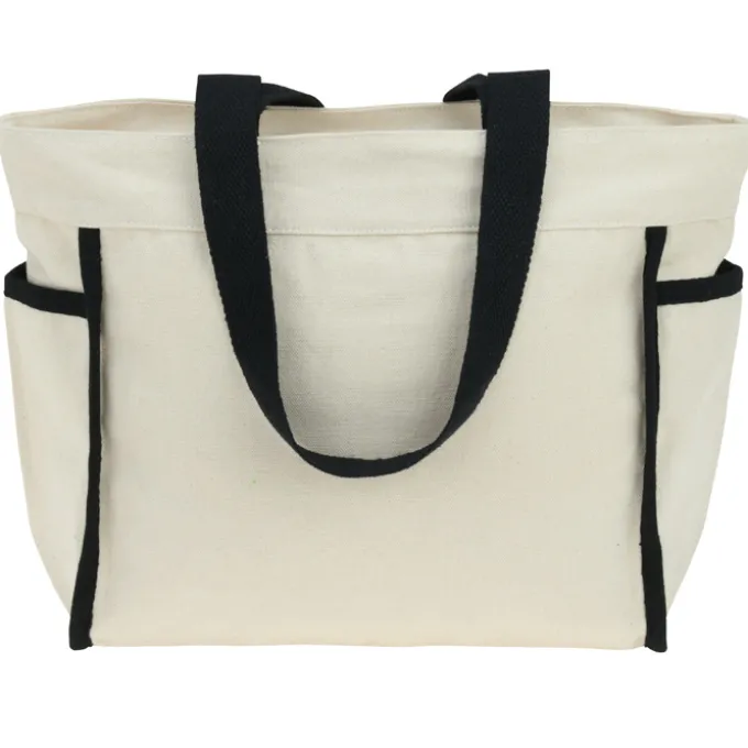 Zippered 10-oz Cotton Accent Tote - Full Color