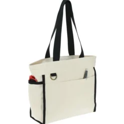 Zippered 10-oz Cotton Accent Tote - Full Color